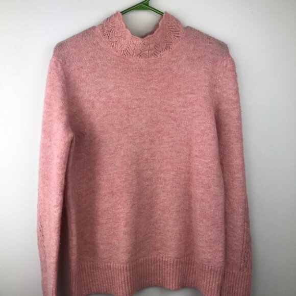Cynthia Rowley  Coral Mock Neck long sleeve Wool Sweater Women size S - Picture 4 of 13